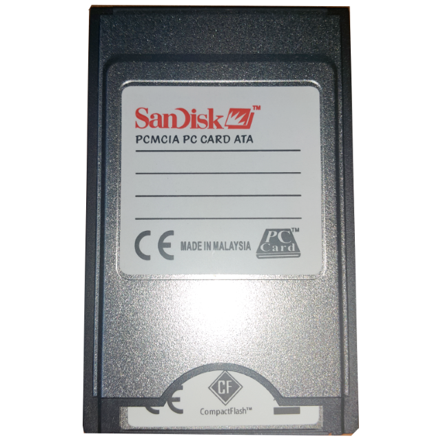 SANDISK 1 GB PCMCI COMPACT FLASH KART VE ADAPTORU 2